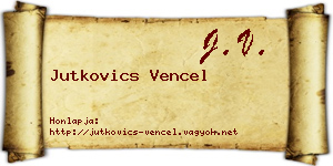 Jutkovics Vencel névjegykártya
